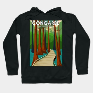 Congaree National Park Vintage Minimal Travel Poster Hoodie